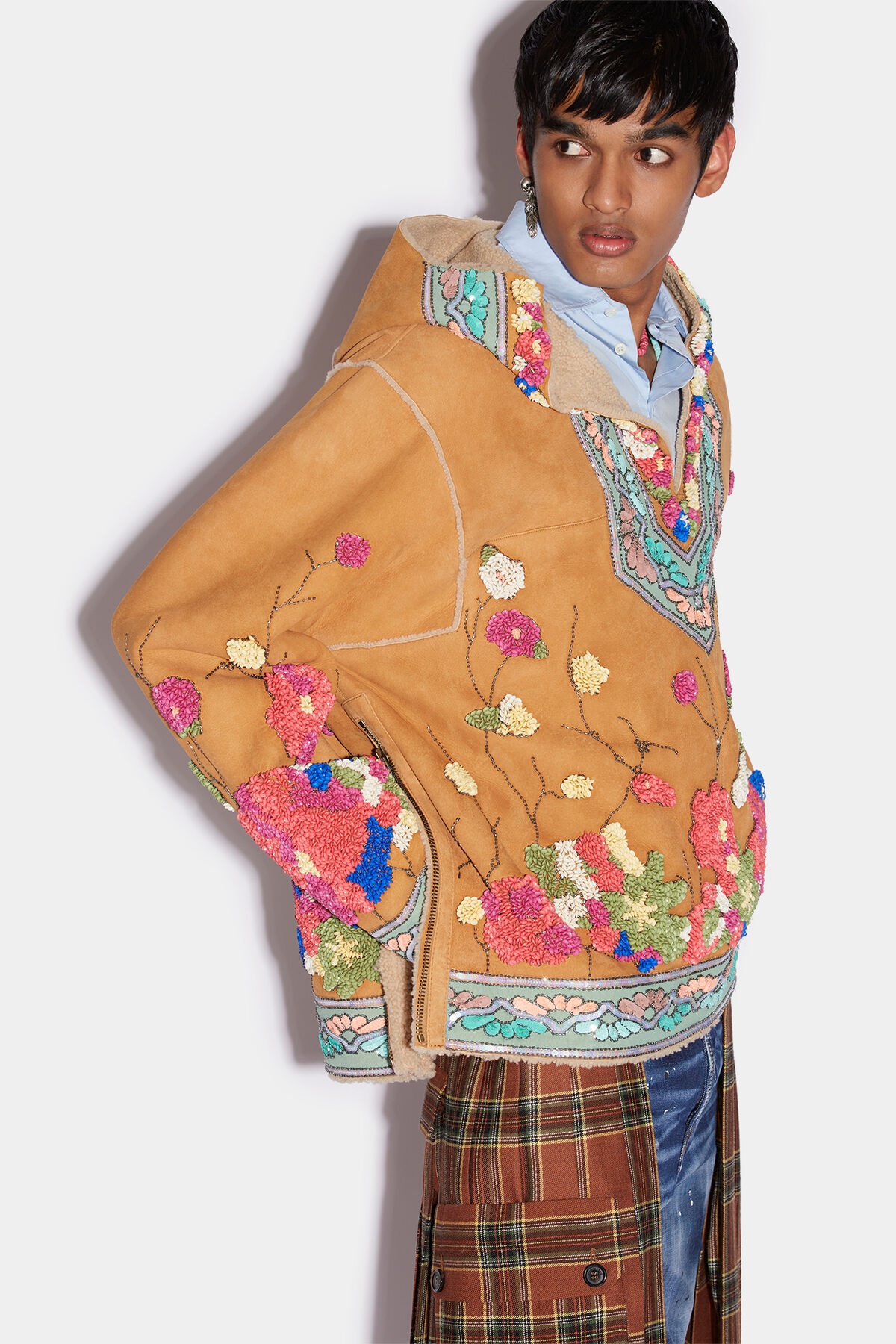 FLOWER EMBROIDERED ANORAK - 4