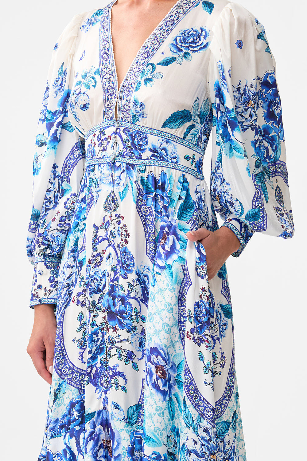 LONG BUTTON FRONT DRESS - 5