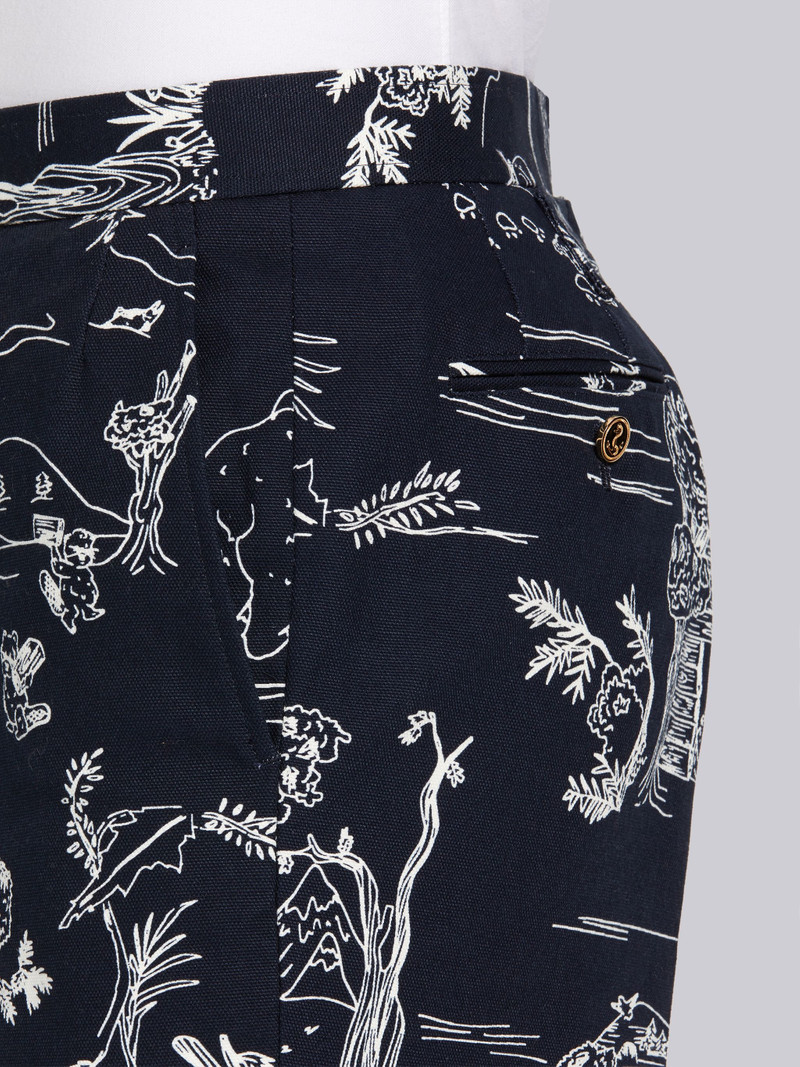 Navy Bear Camp Cotton Toile Unconstructed Straight Leg Chino Trouser 5