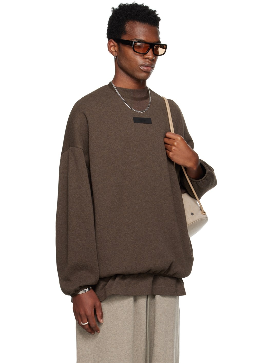 Brown Elasticized Sweatshirt - 2