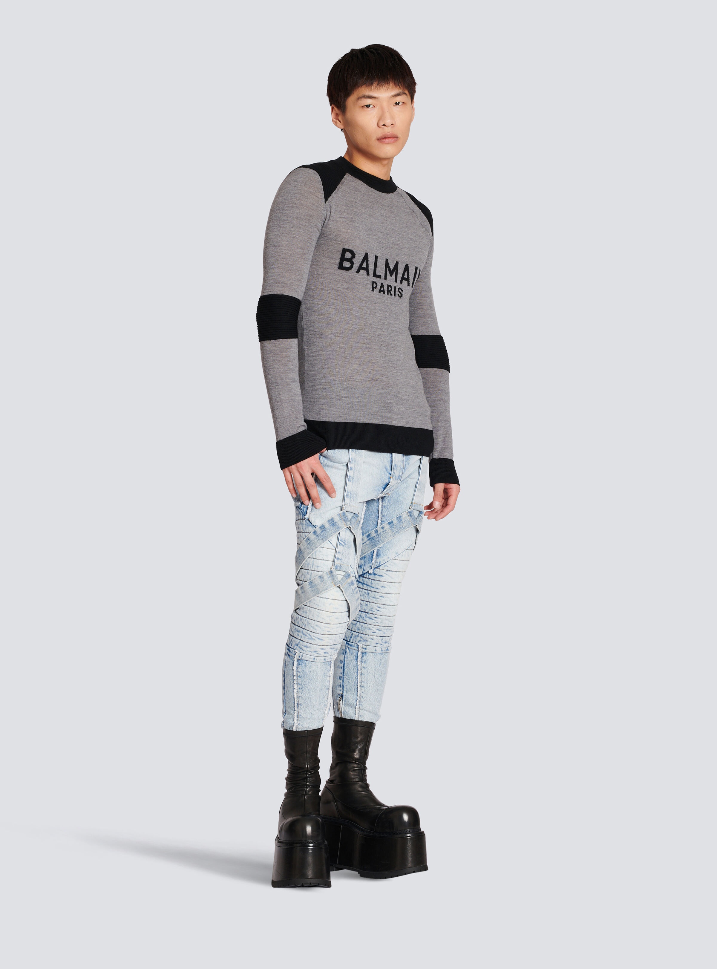 Wool jumper with Balmain Paris logo - 3