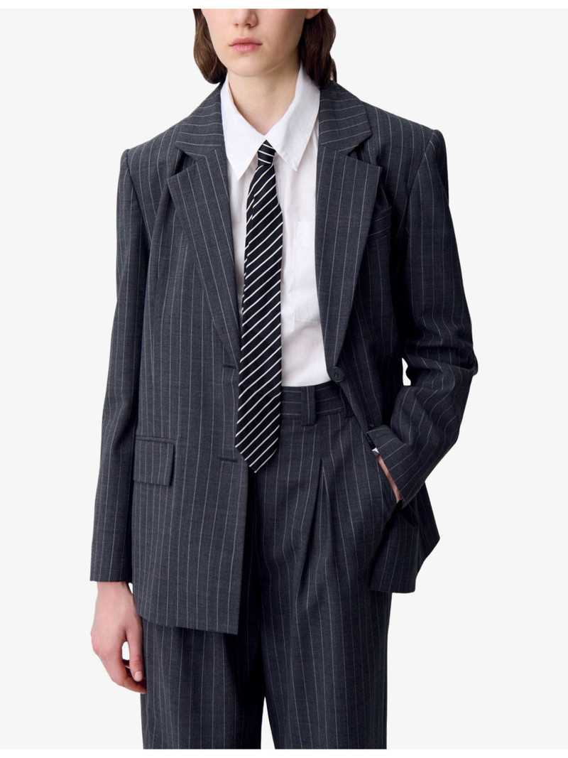 Claudie Pierlot Striped Slim Woven Tie outlook