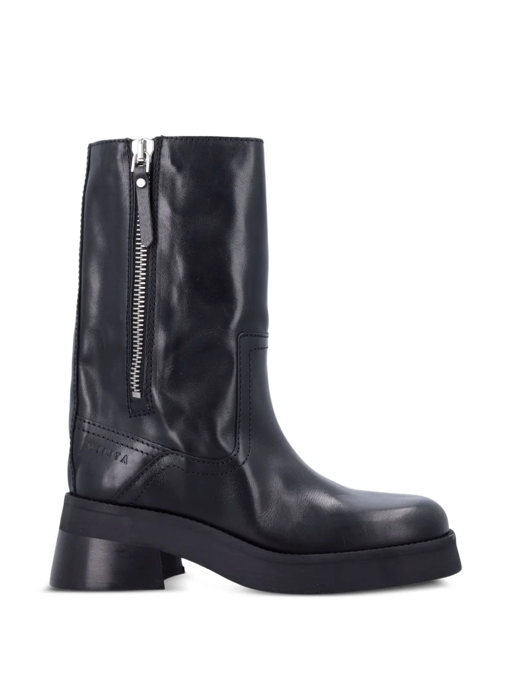 Gunda zip-detail leather ankle boots - 1