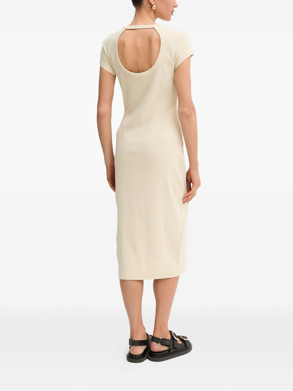 ribbed round-neck dress - 3