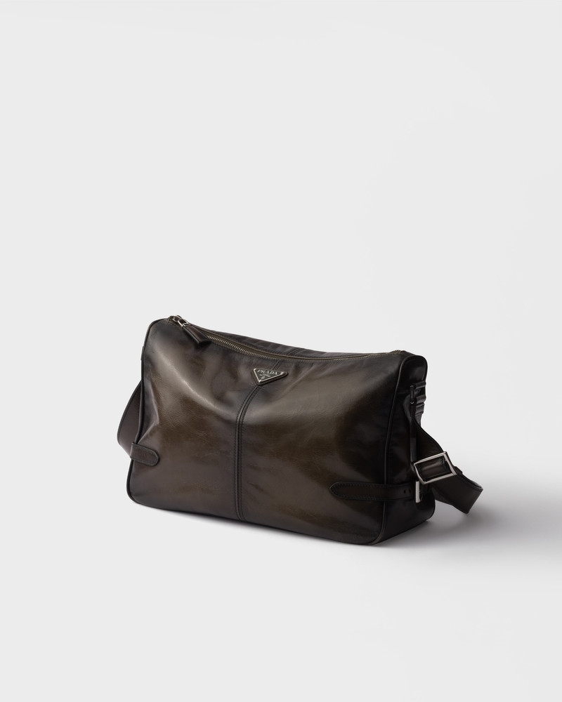 Antiqued leather zipper shoulder bag 3
