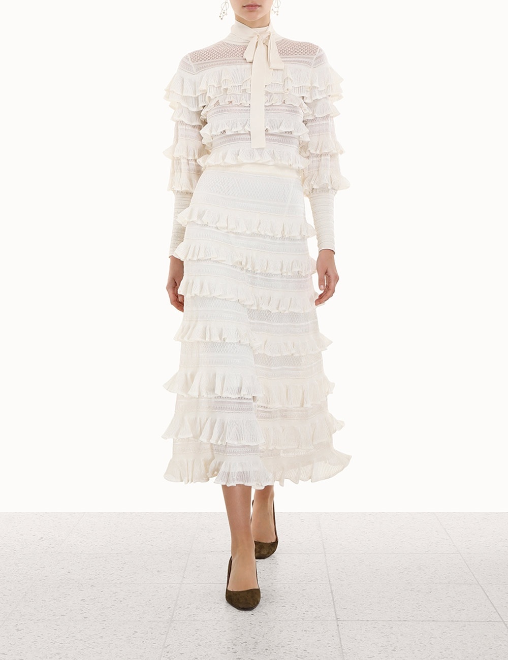 【Zimmermann】HALLIDAY SCALLOP FRILL SKIRT フリルスカート Zimmermann HALLIDAY SCALLOP FRILL SKIRT | REVERSIBLE