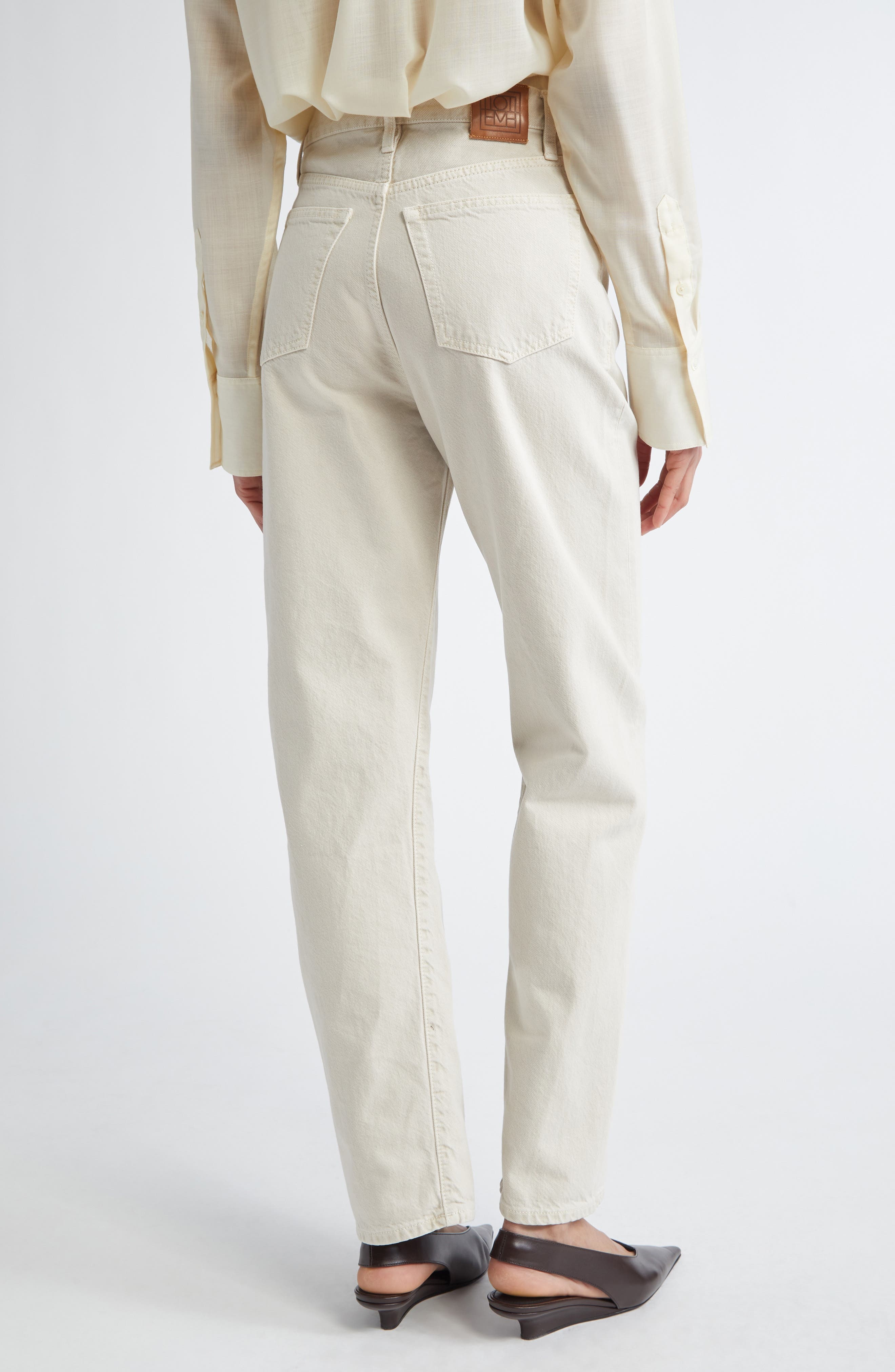 TOTEME Twisted Seam Denim Straight Leg Jeans in Smoke at Nordstrom - 3