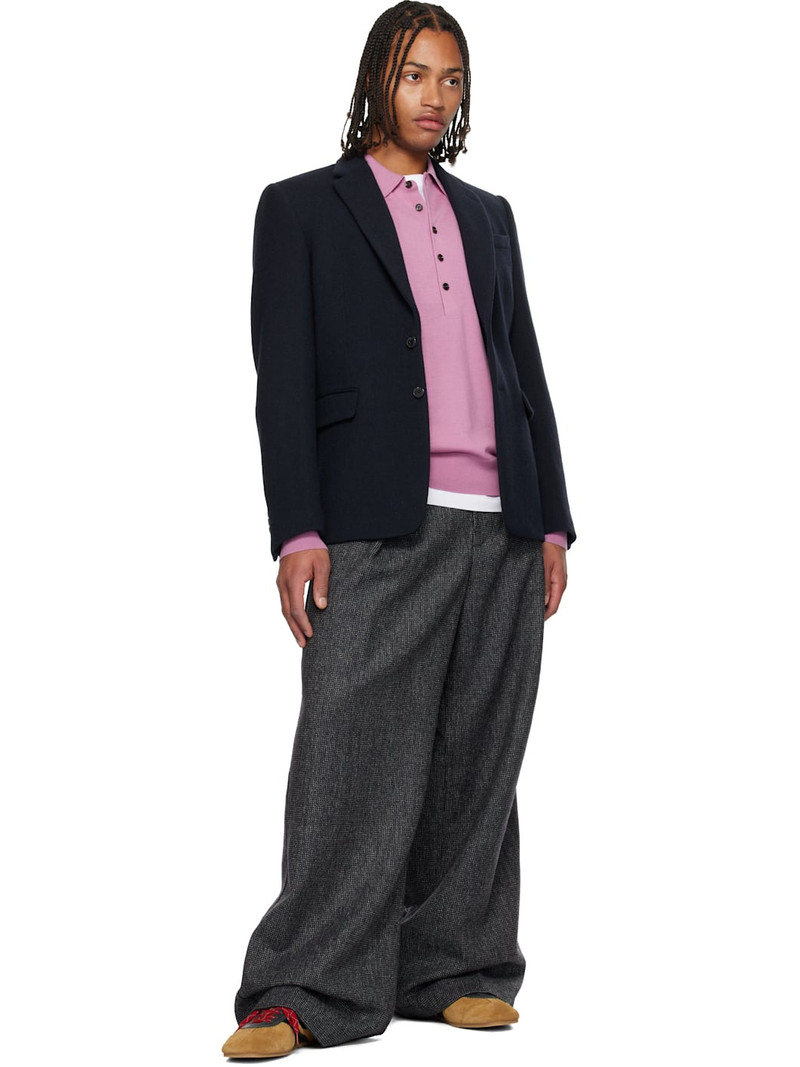 Dries Van Noten Navy Wool Blazer outlook