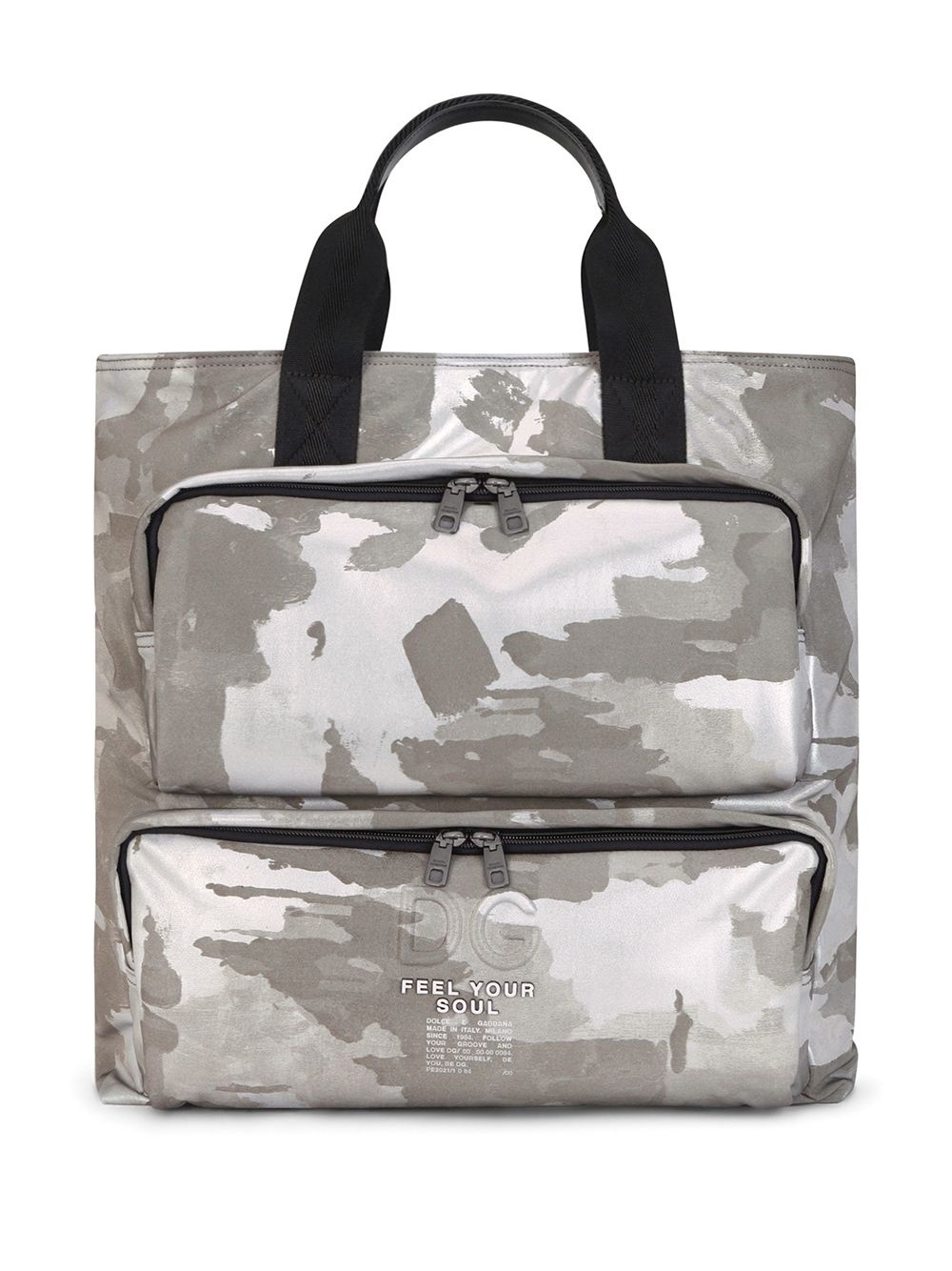 camouflage-print cotton tote bag - 1