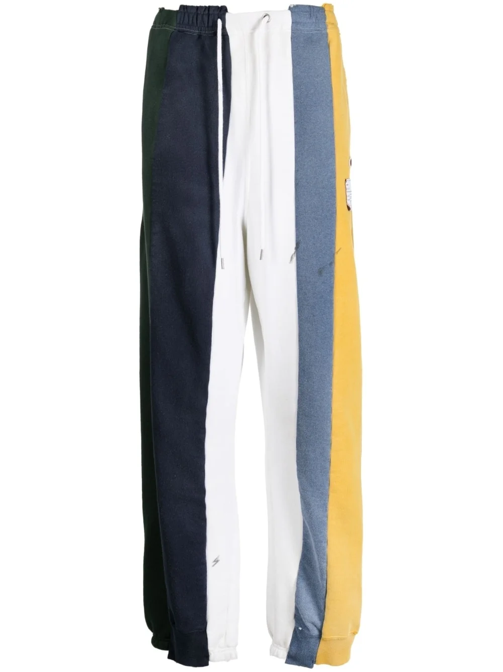 colour-block panelled cotton track pants - 1
