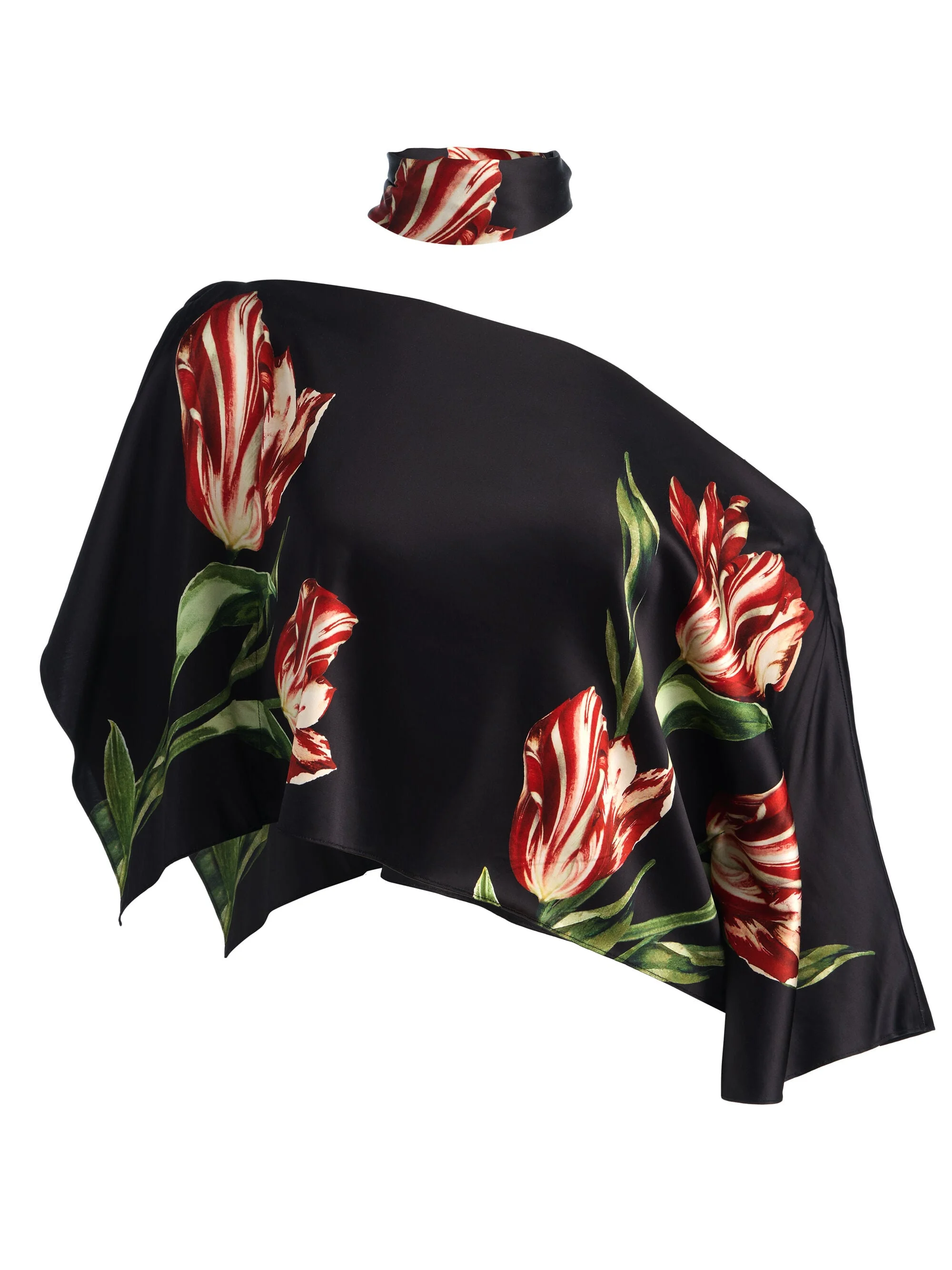 RITA DRAPED TOP WITH SCARF - 1