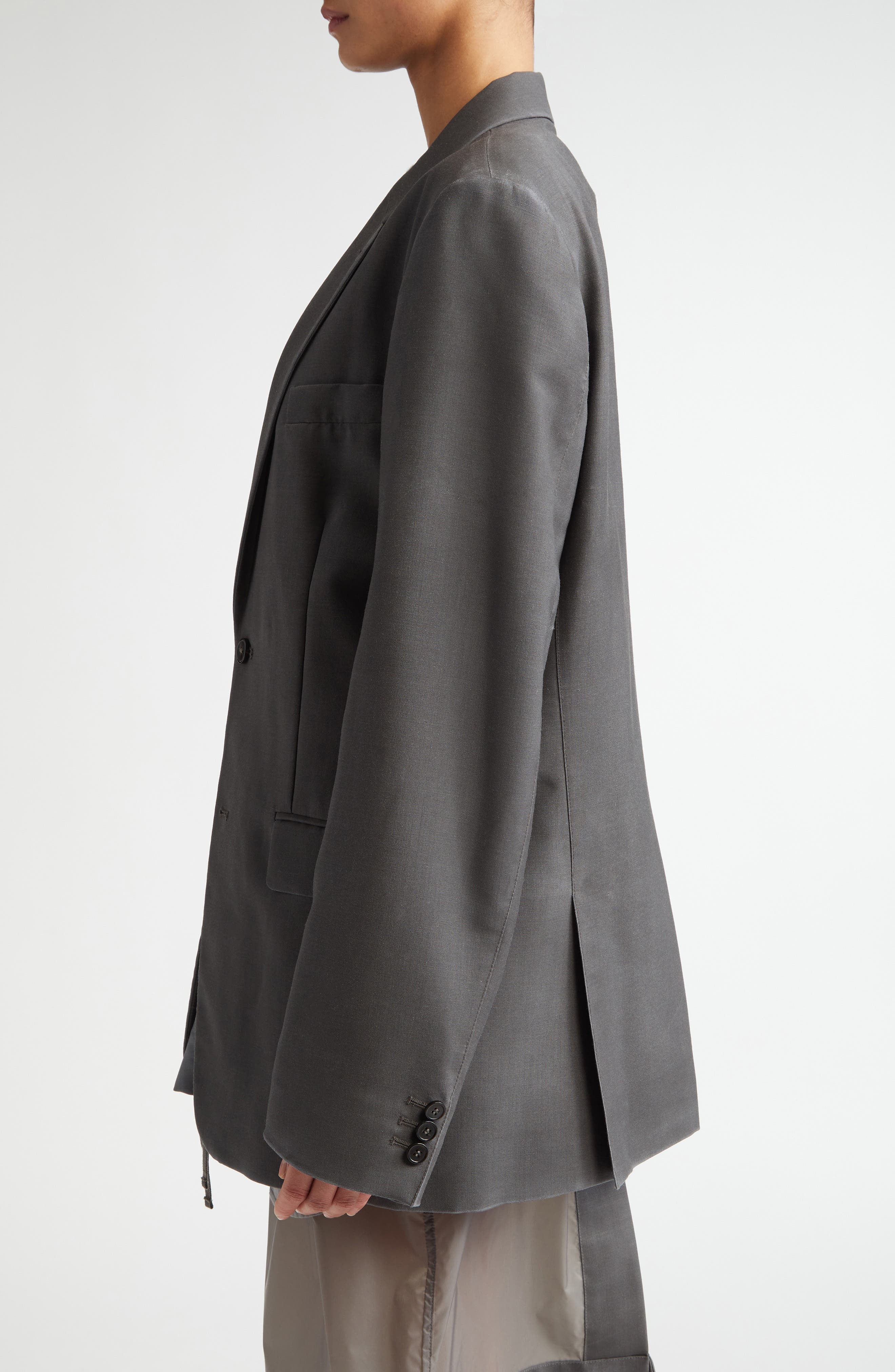 Maison Margiela Mohair & Wool Suit Jacket in Dark Taupe at Nordstrom - 4