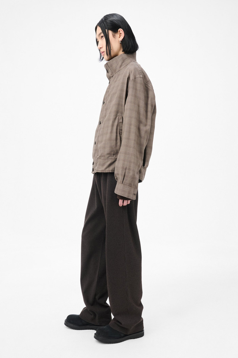 Mock Bomber Dirty Brown Glen Plaid 6