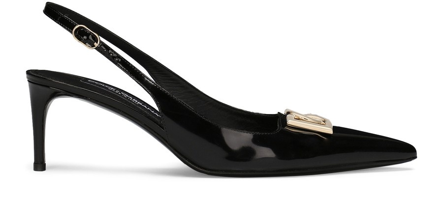 Polished calfskin slingbacks - 1