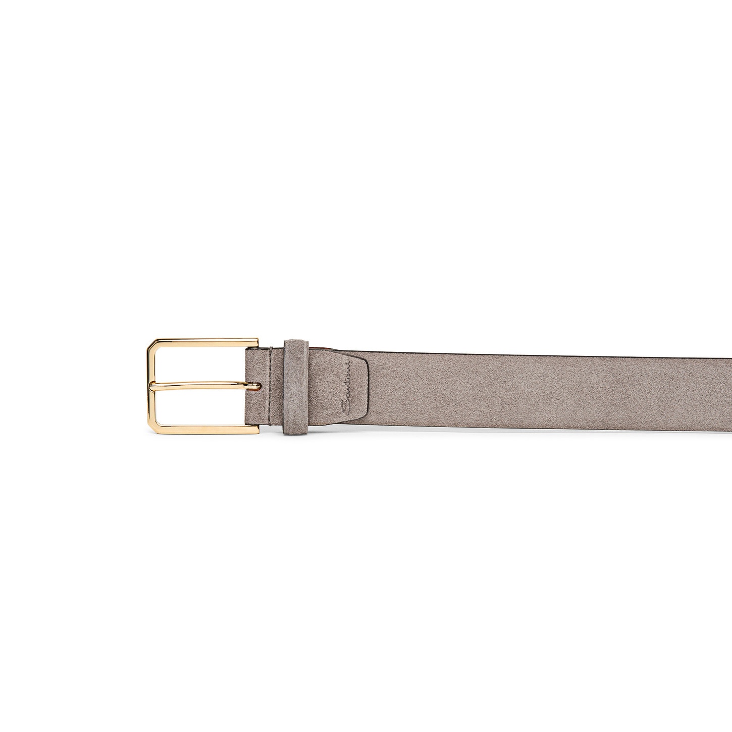 Men’s brown suede adjustable belt - 4