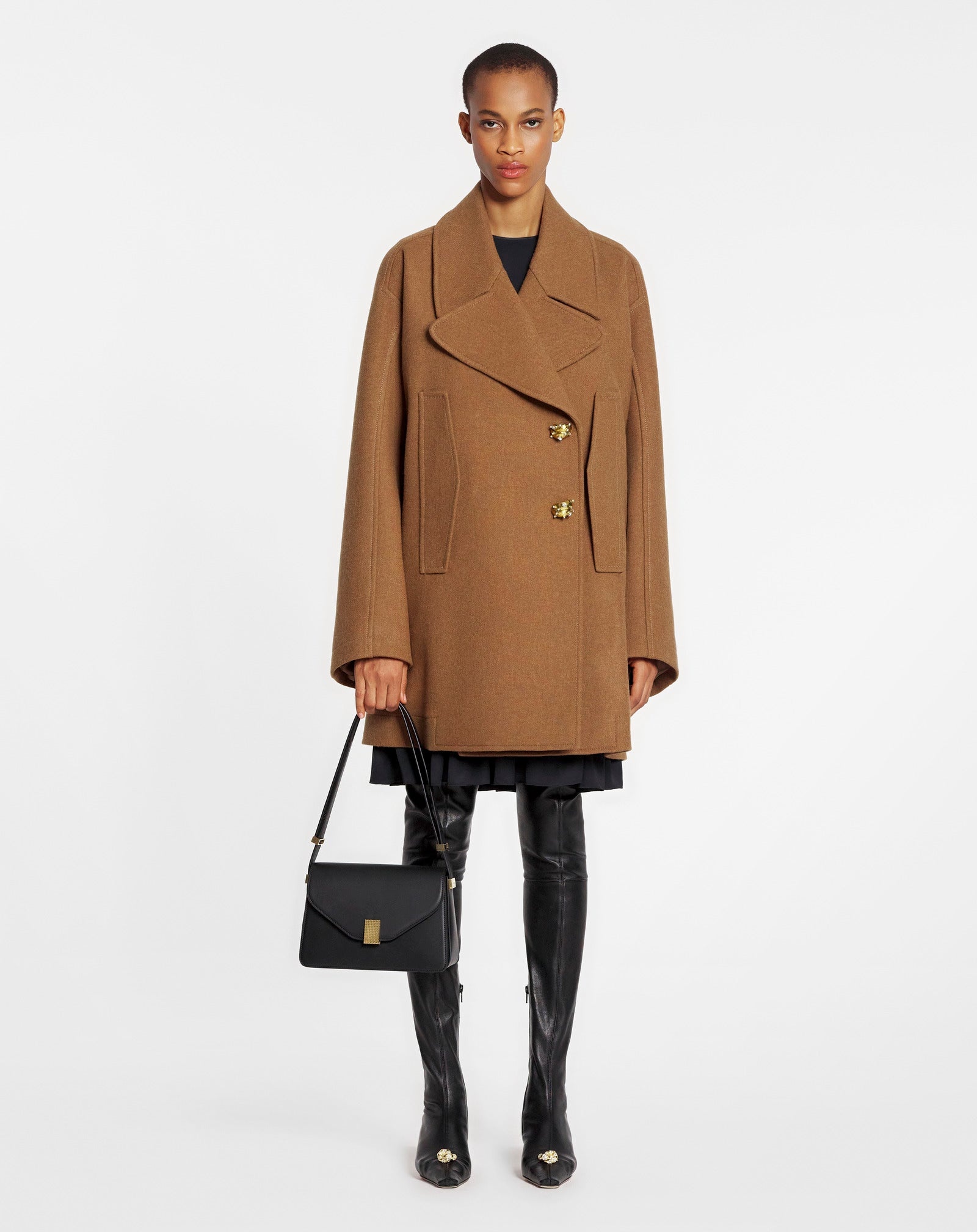 TAILORED PEACOAT WITH JEWEL BUTTONS - 2