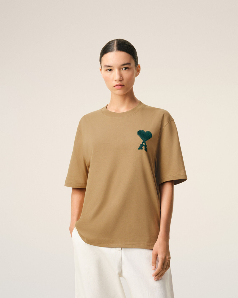 BEIGE COTTON AMI DE COEUR T-SHIRT 3
