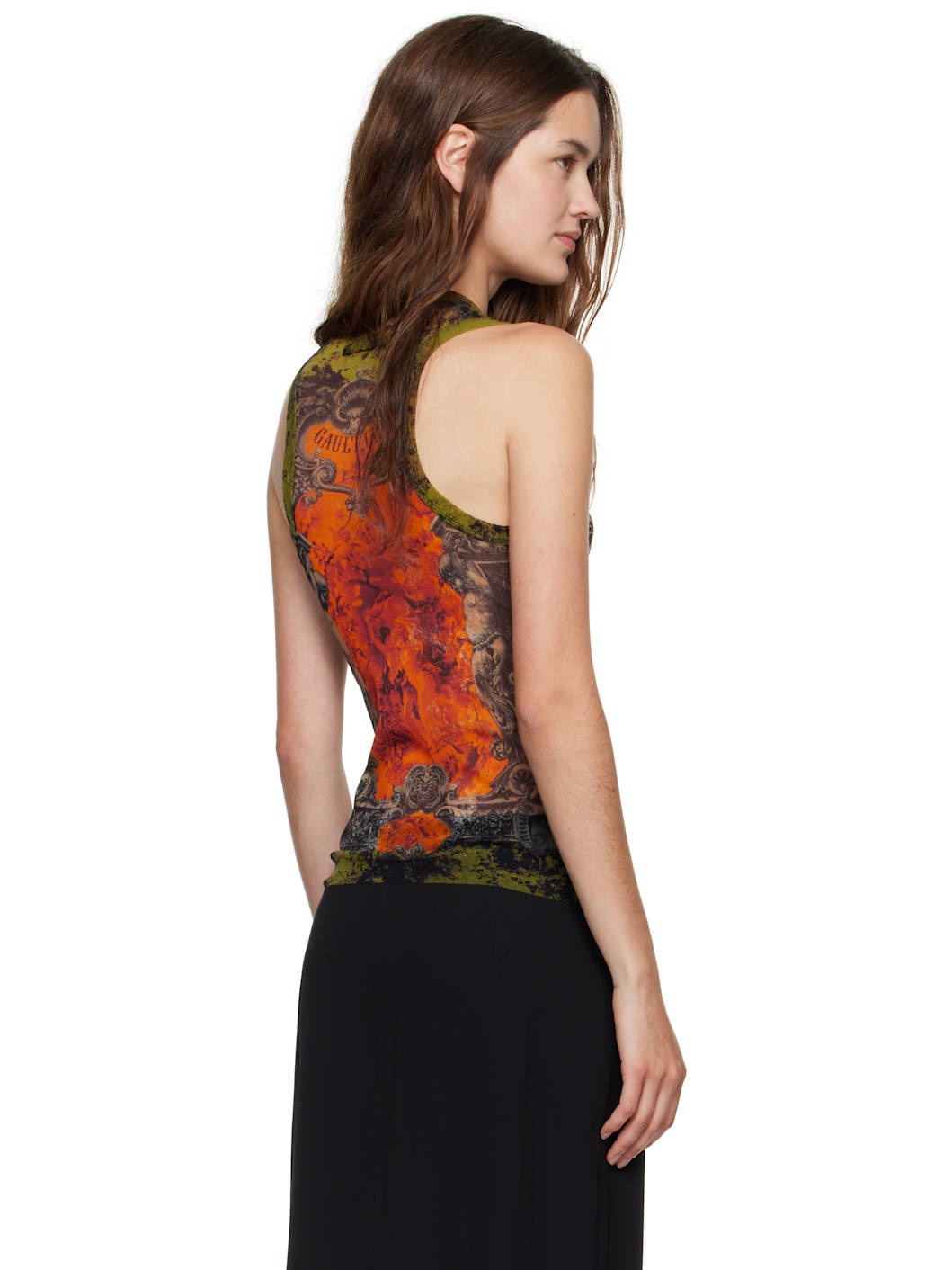 Khaki & Orange 'The Médaillon' Tank Top - 3
