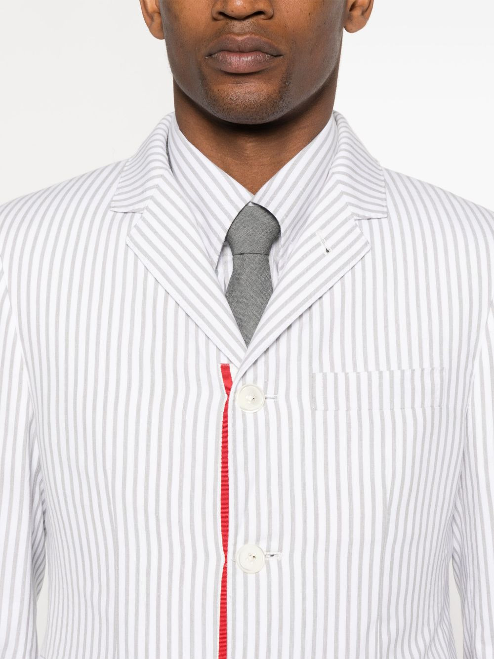 single-breasted striped blazer - 5