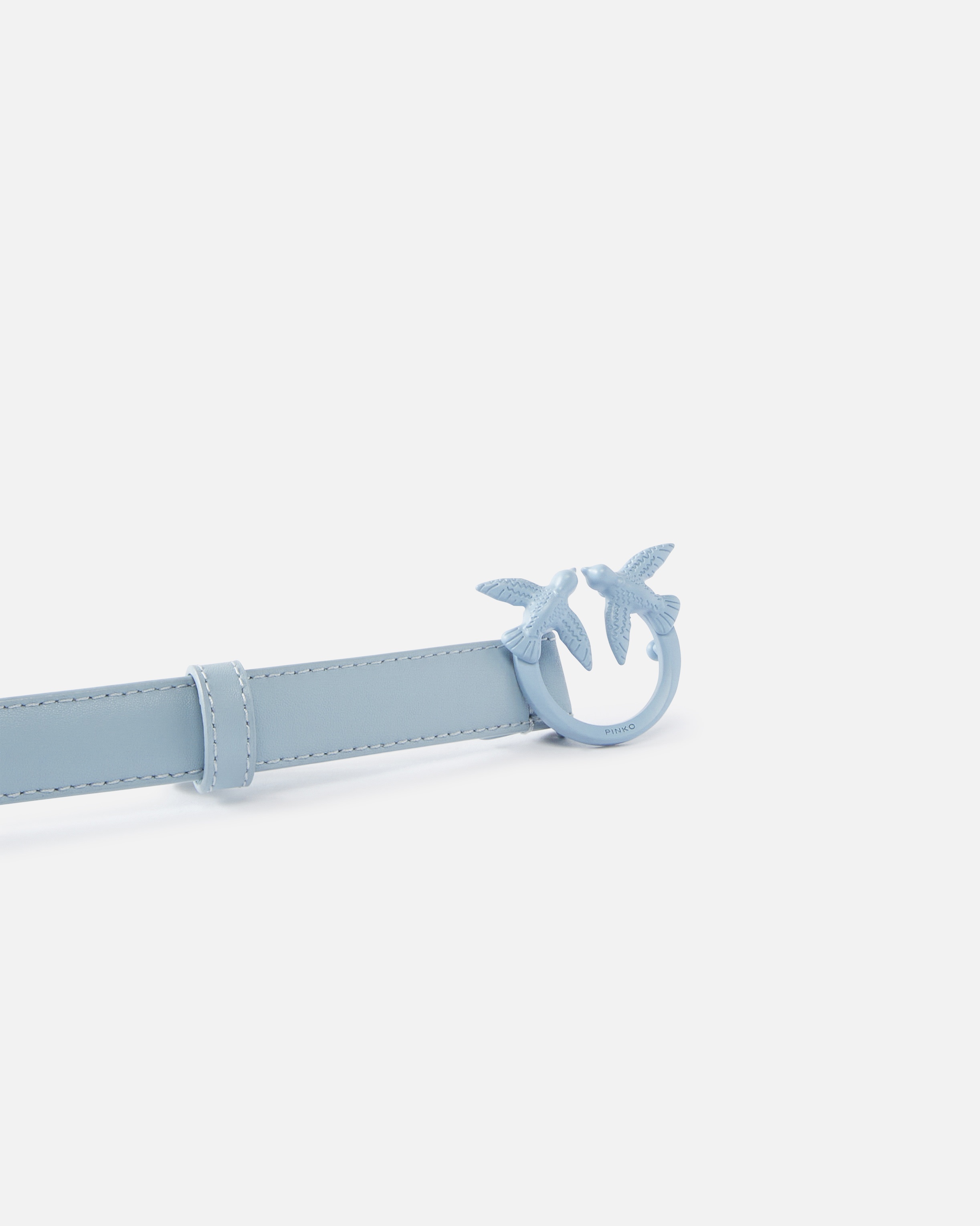 THIN COLOUR-BLOCK LOVE BIRDS LEATHER BELT 2CM - 5