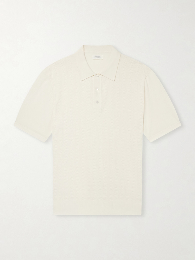 Pointelle-Knit Cotton Polo Shirt 1
