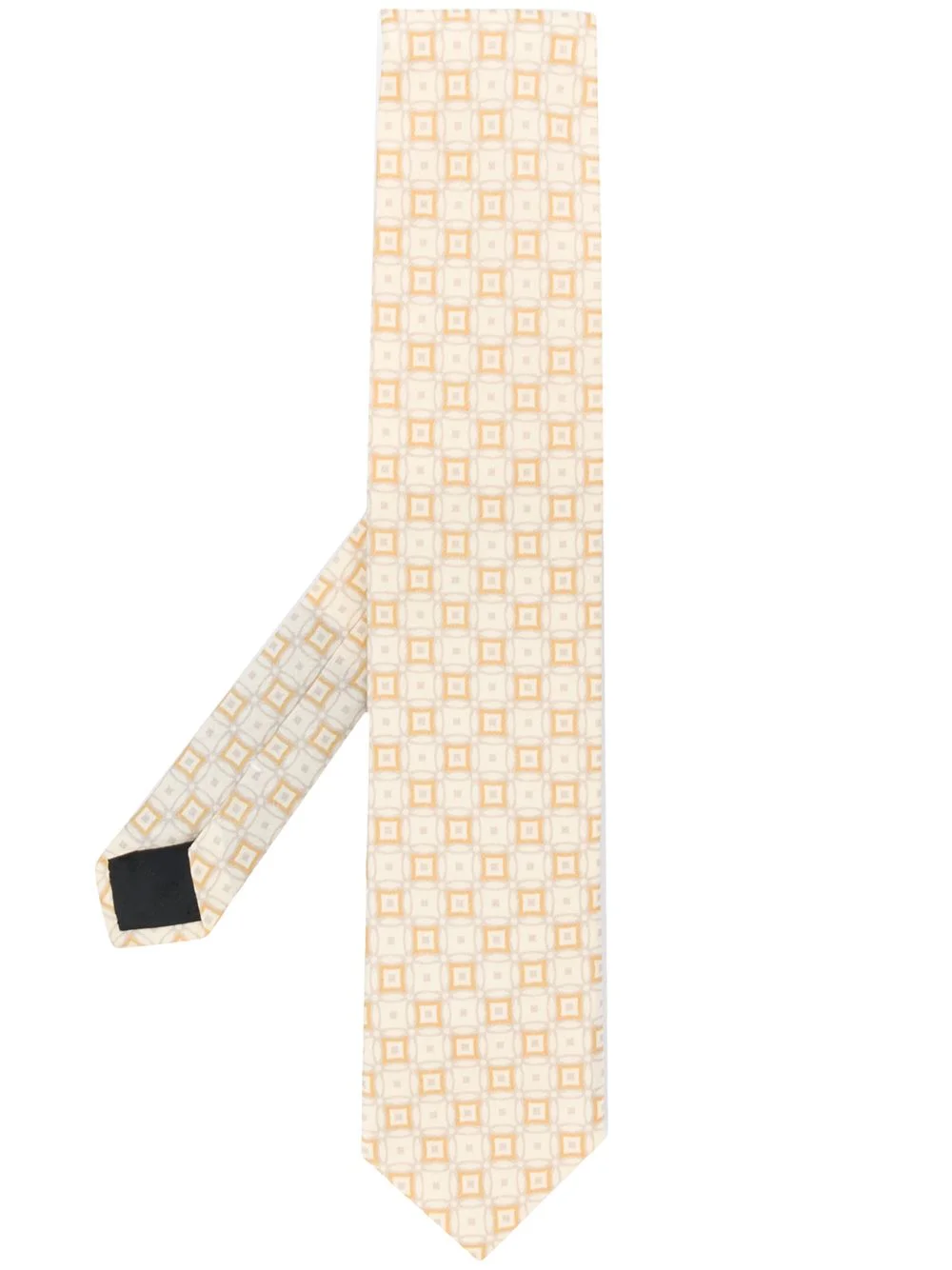 geometric-print silk tie - 1