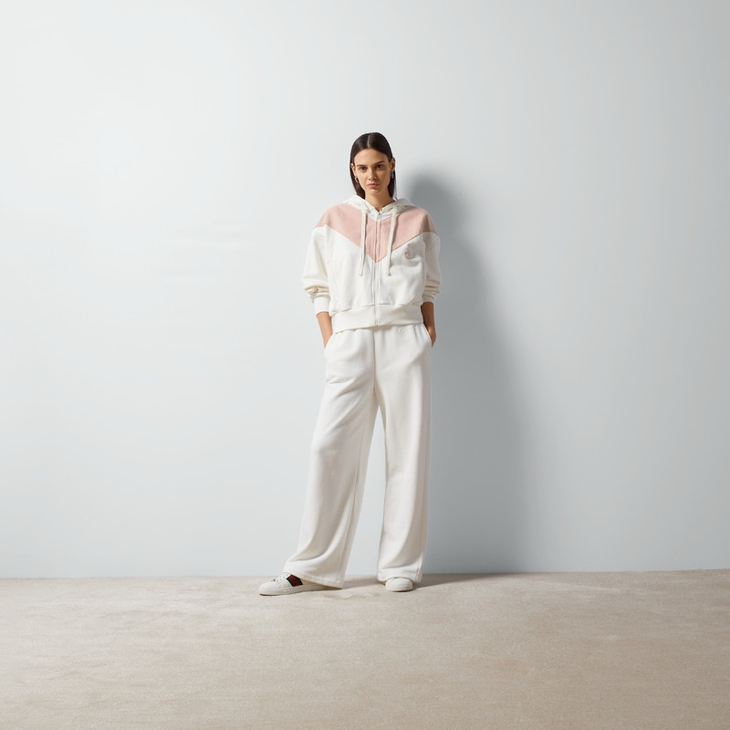 GUCCI Cotton jersey zip sweatshirt with patch outlook