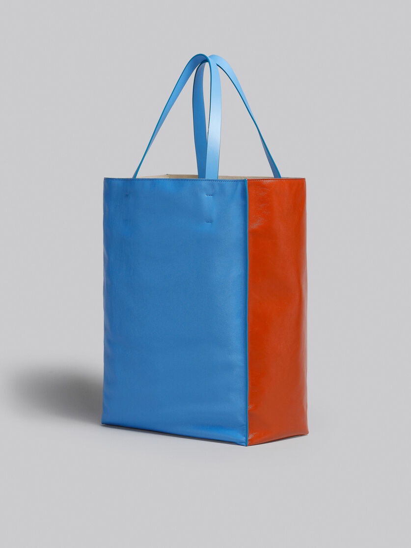 MUSEO SOFT LARGE BAG IN BROWN AND BLUE LEATHER - 3