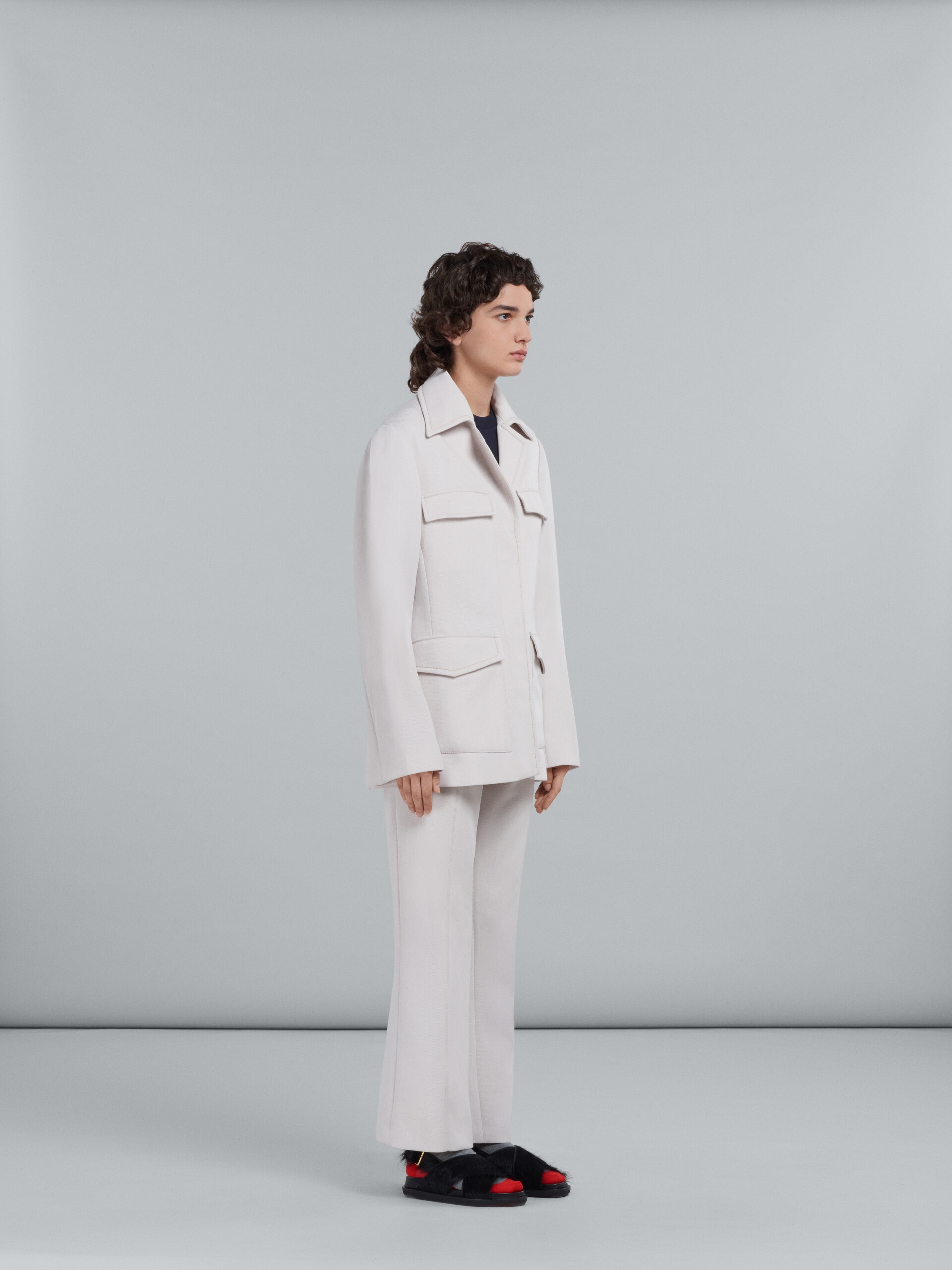 WHITE CAVALRY WOOL-BLEND JACKET - 6