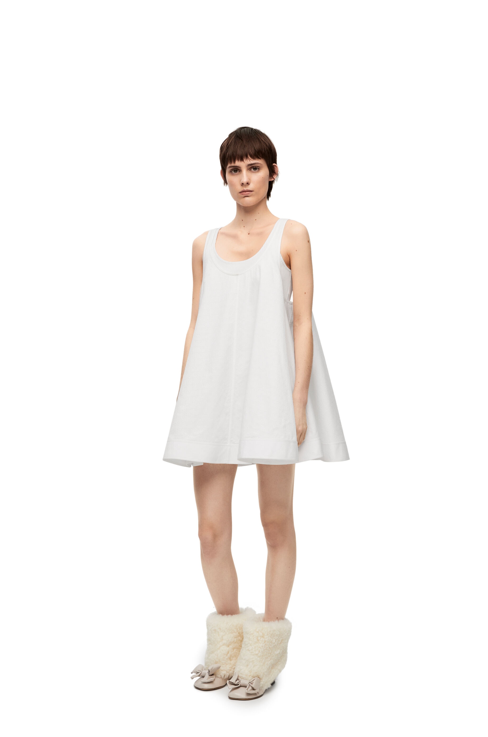 送料込/関税込■LOEWE■Trapeze シルク＆コットン ミディドレス Loewe Trapeze dress in cotton | REVERSIBLE