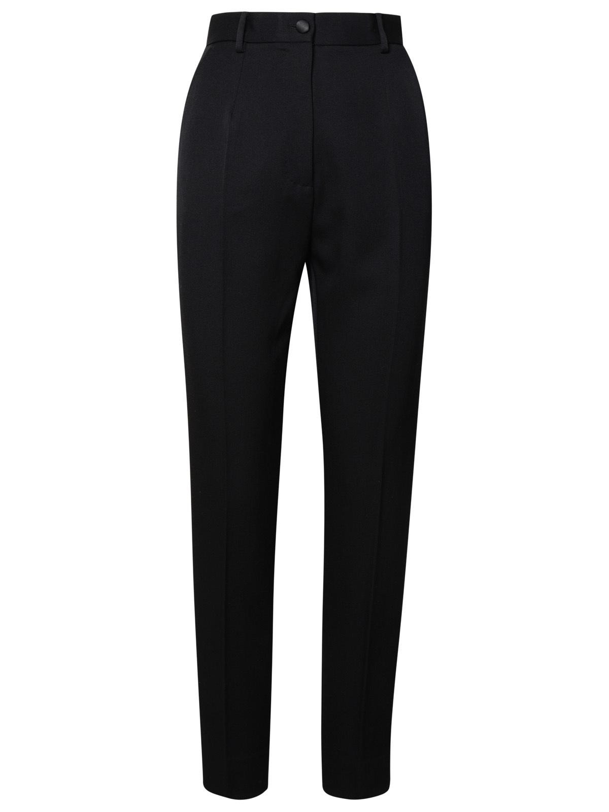 Dolce & Gabbana Black Virgin Wool Blend Trousers Women - 1