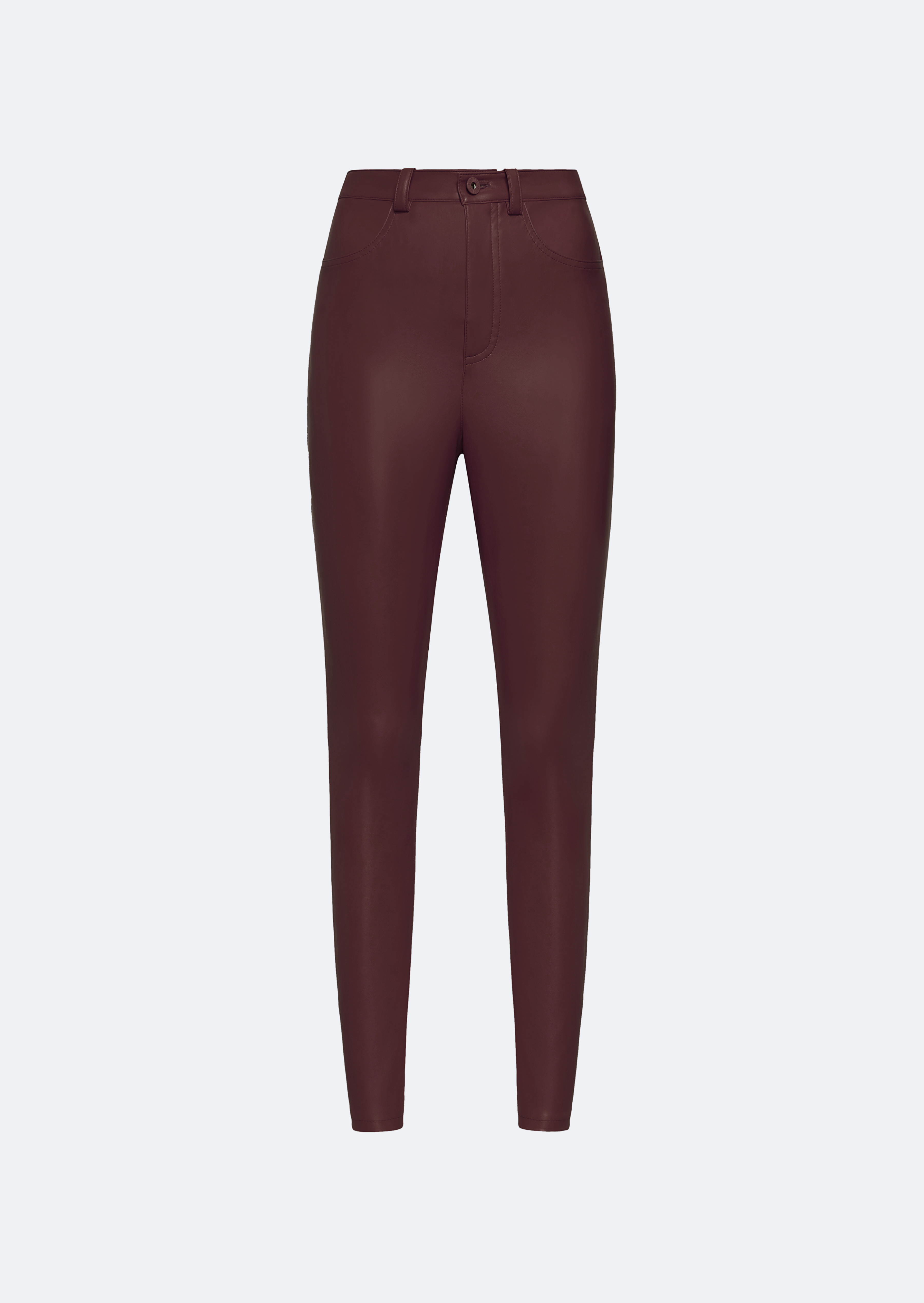 Stretch Faux Leather Skinny Jean - 1