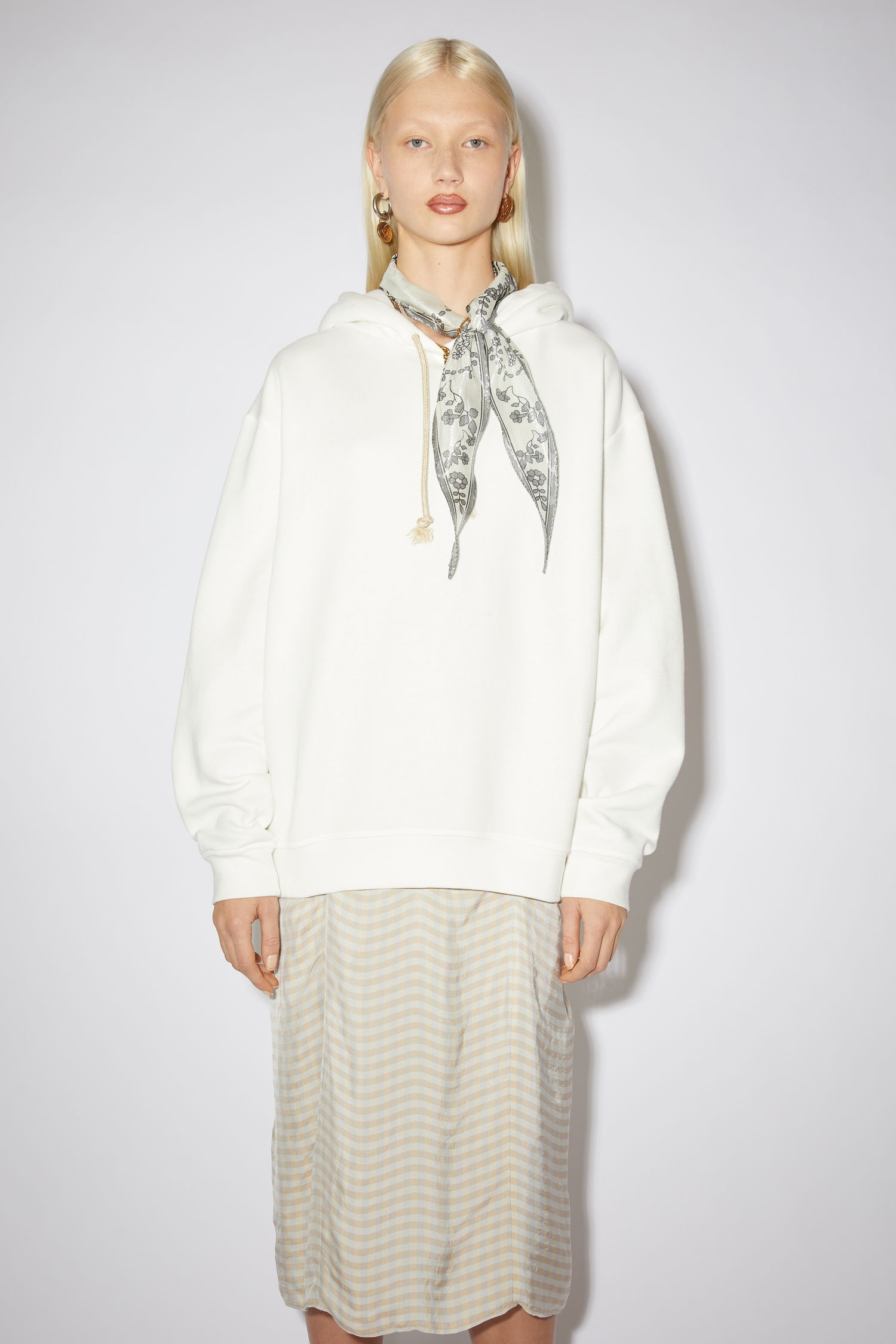 Oversized hooded sweatshirt - Optic White - 2