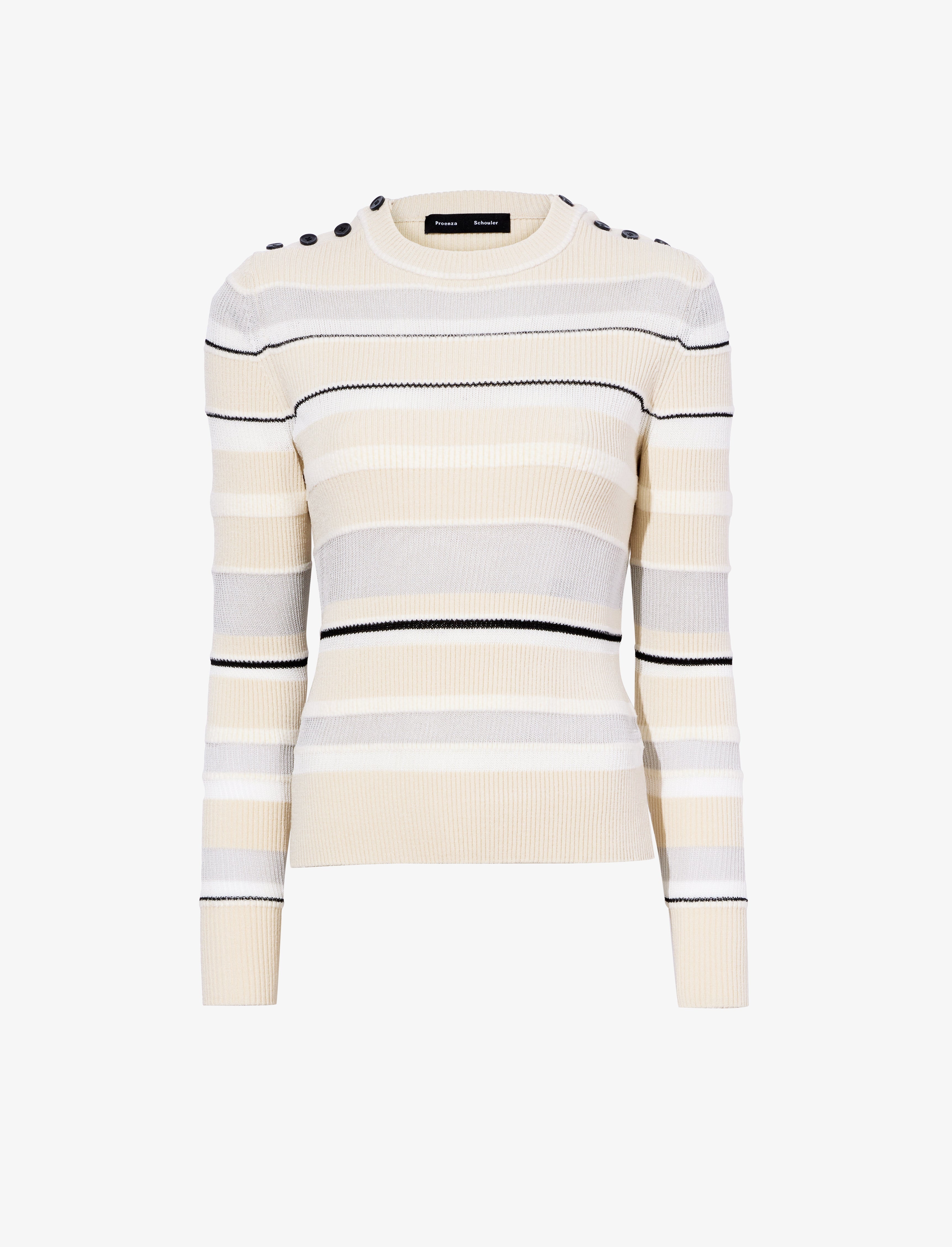 Judy Sweater in Textured Striped Knit - 1