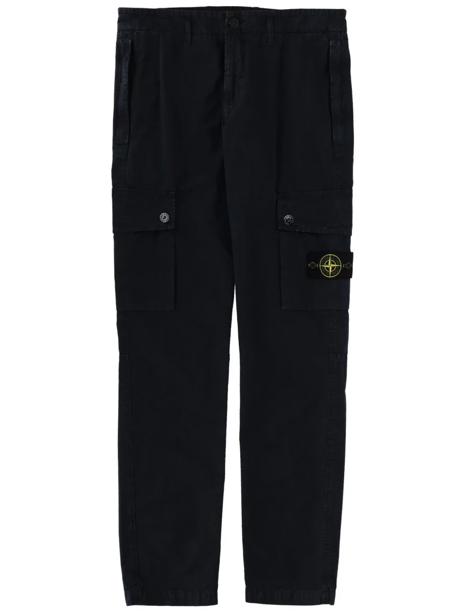 Stone Island Men Cargo Pants With Logo Patch - 1