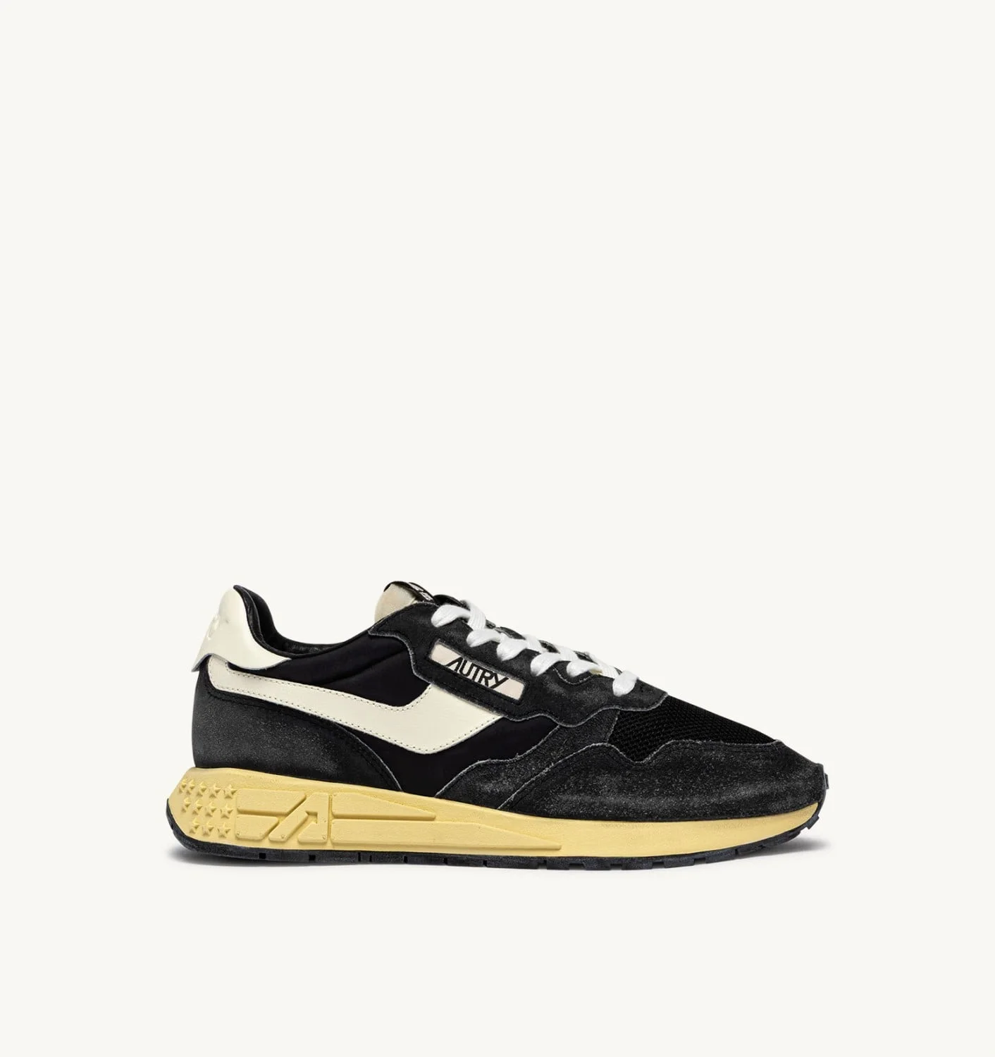REELWIND LOW SNEAKERS IN BLACK SUGAR AND MARSHMALLOW NYLON AND SUEDE - 1
