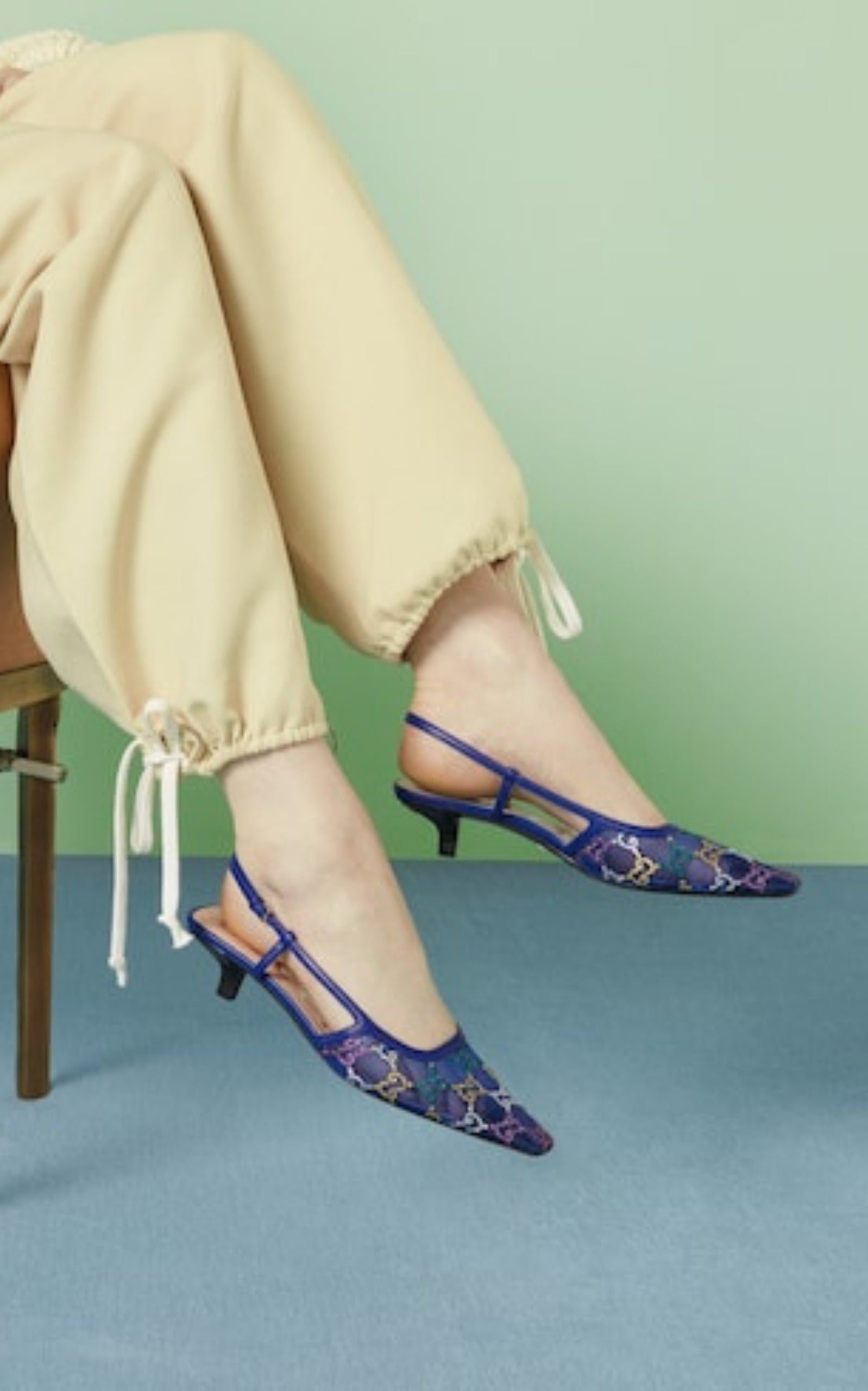 GG Crystal Slingback Heels 30mm - 2