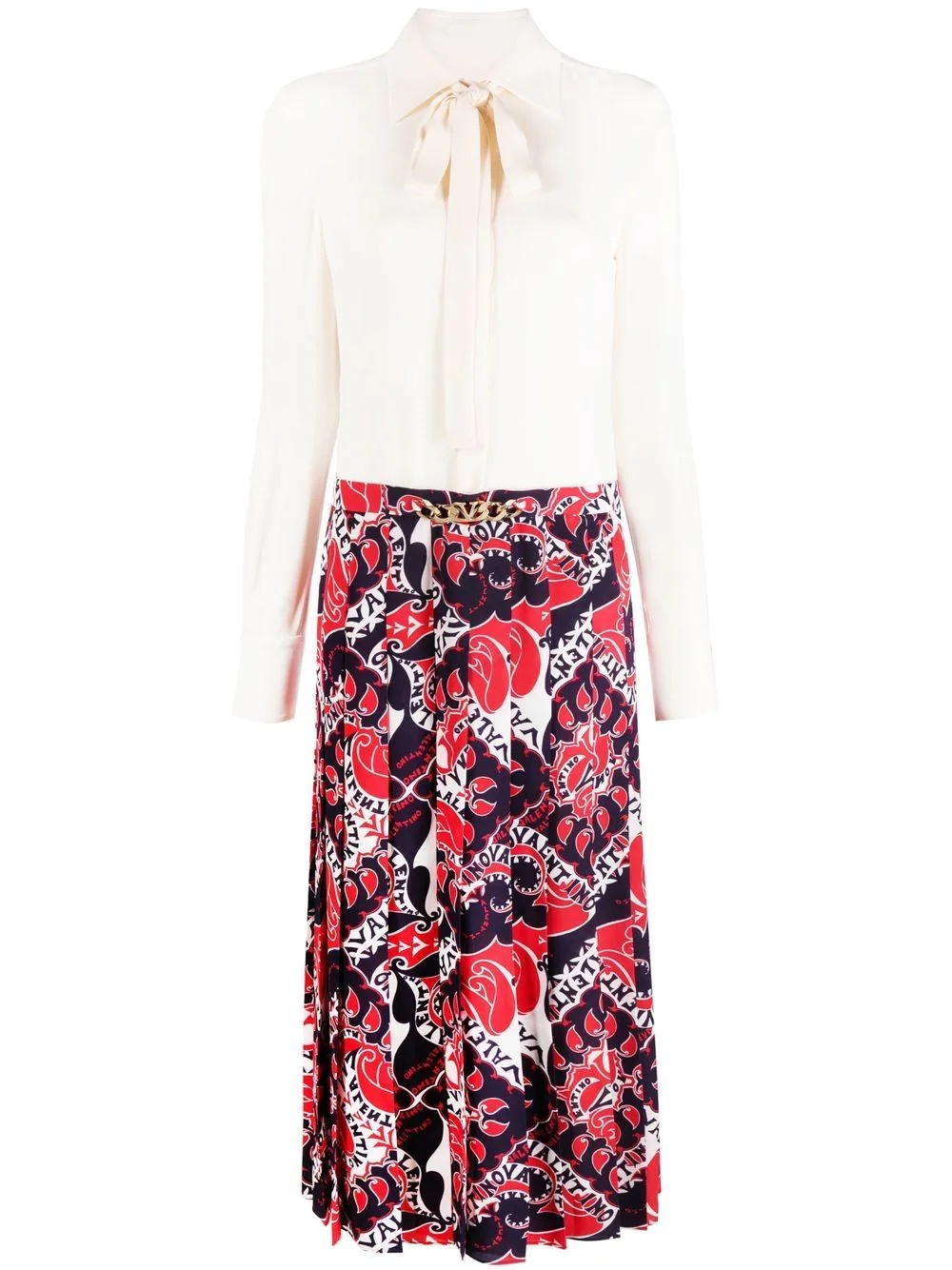 silk logo-print dress - 1