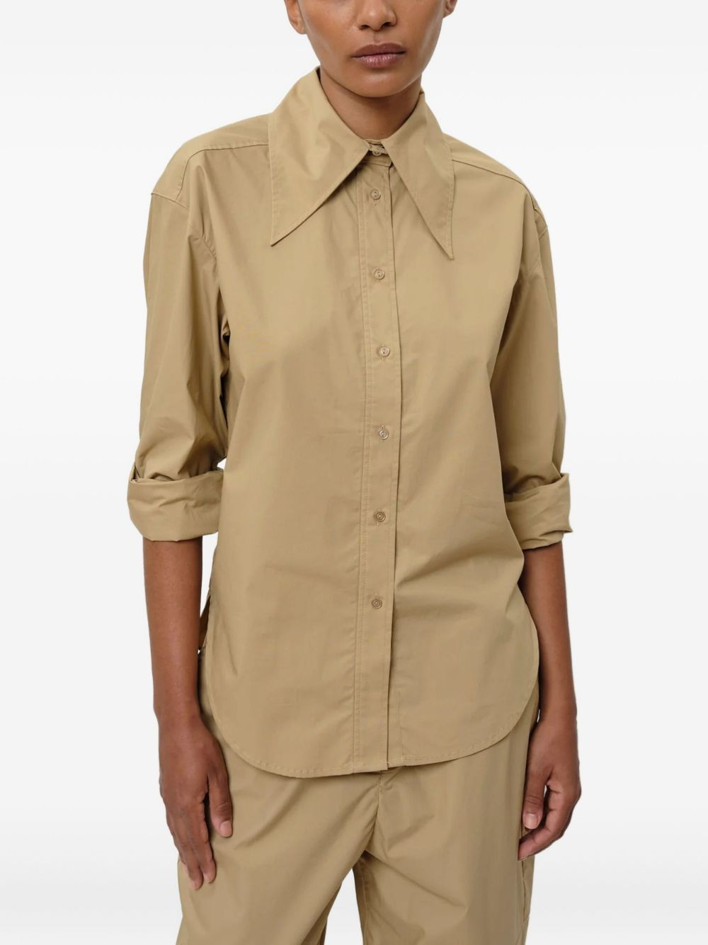 oversized collar button-up shirt - 3