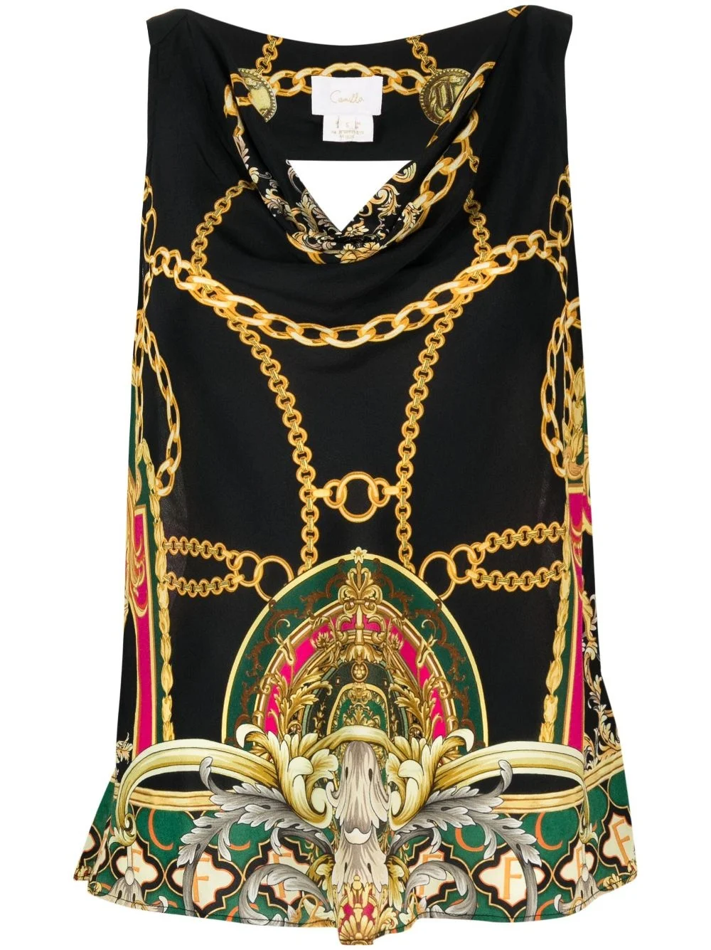 graphic-print silk top - 1