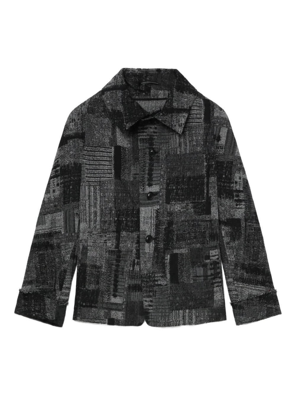 abstract-print button jacket - 1