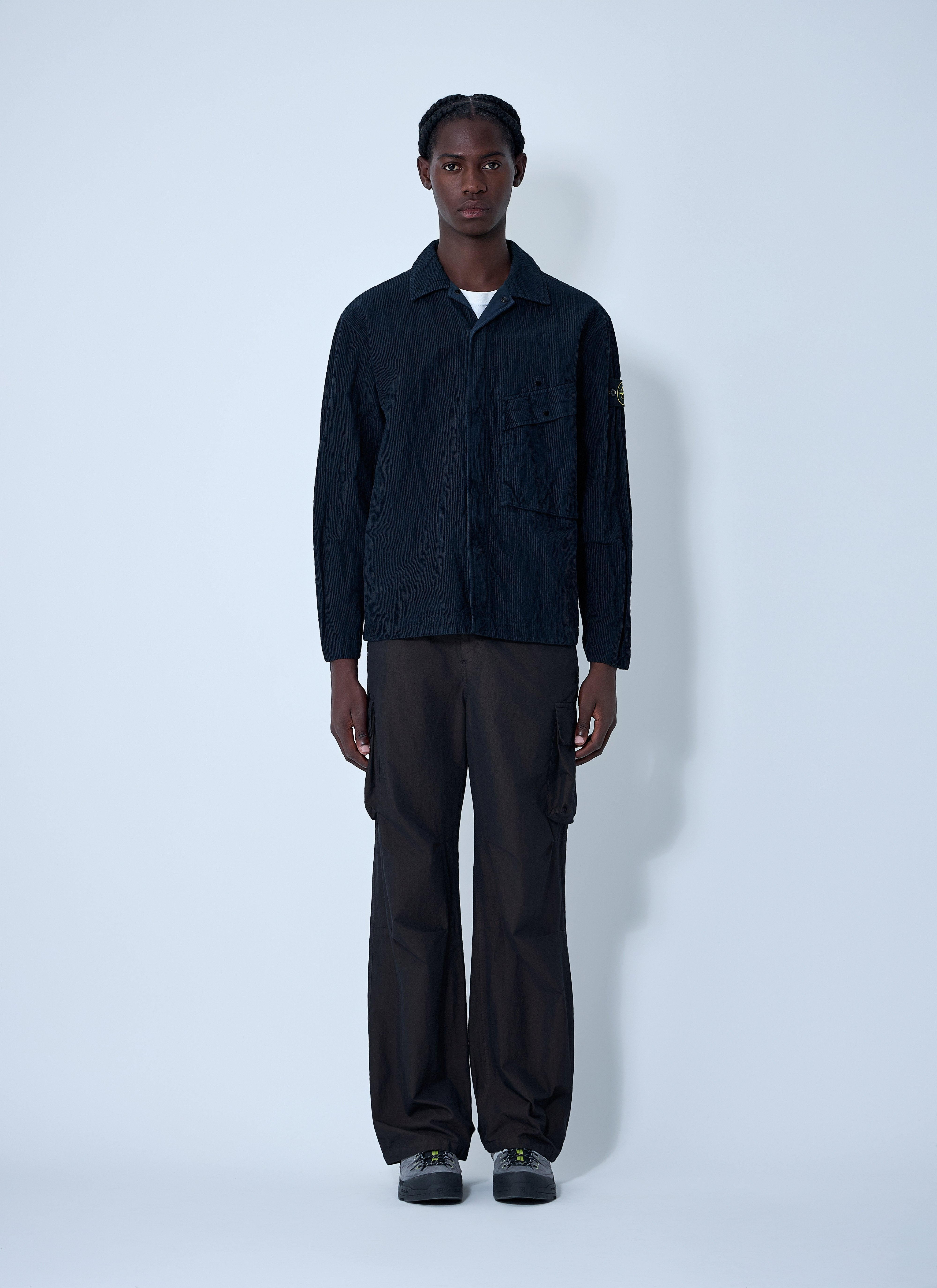 Stone Island Men Logo Motif Corduroy Shirt - 2