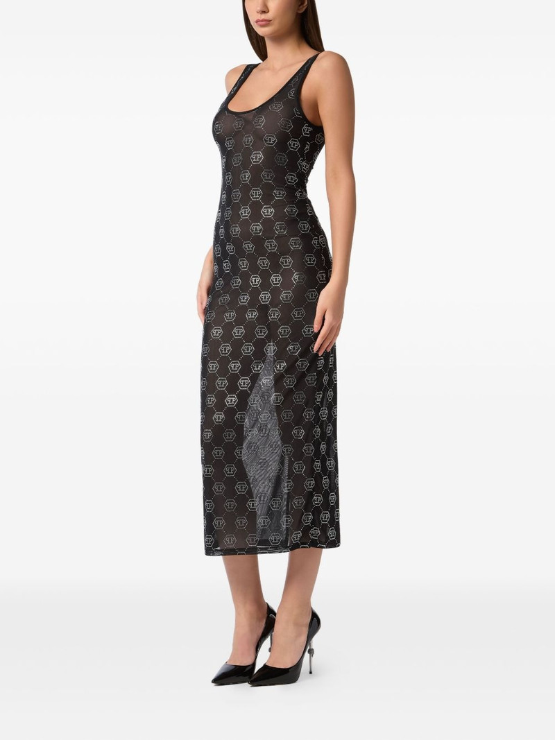 PHILIPP PLEIN monogram translucent dress outlook