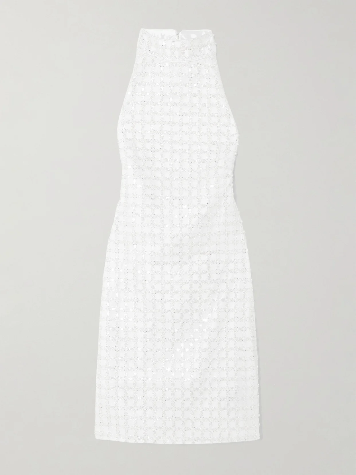 Embellished Recycled-satin Halterneck Mini Dress - 1