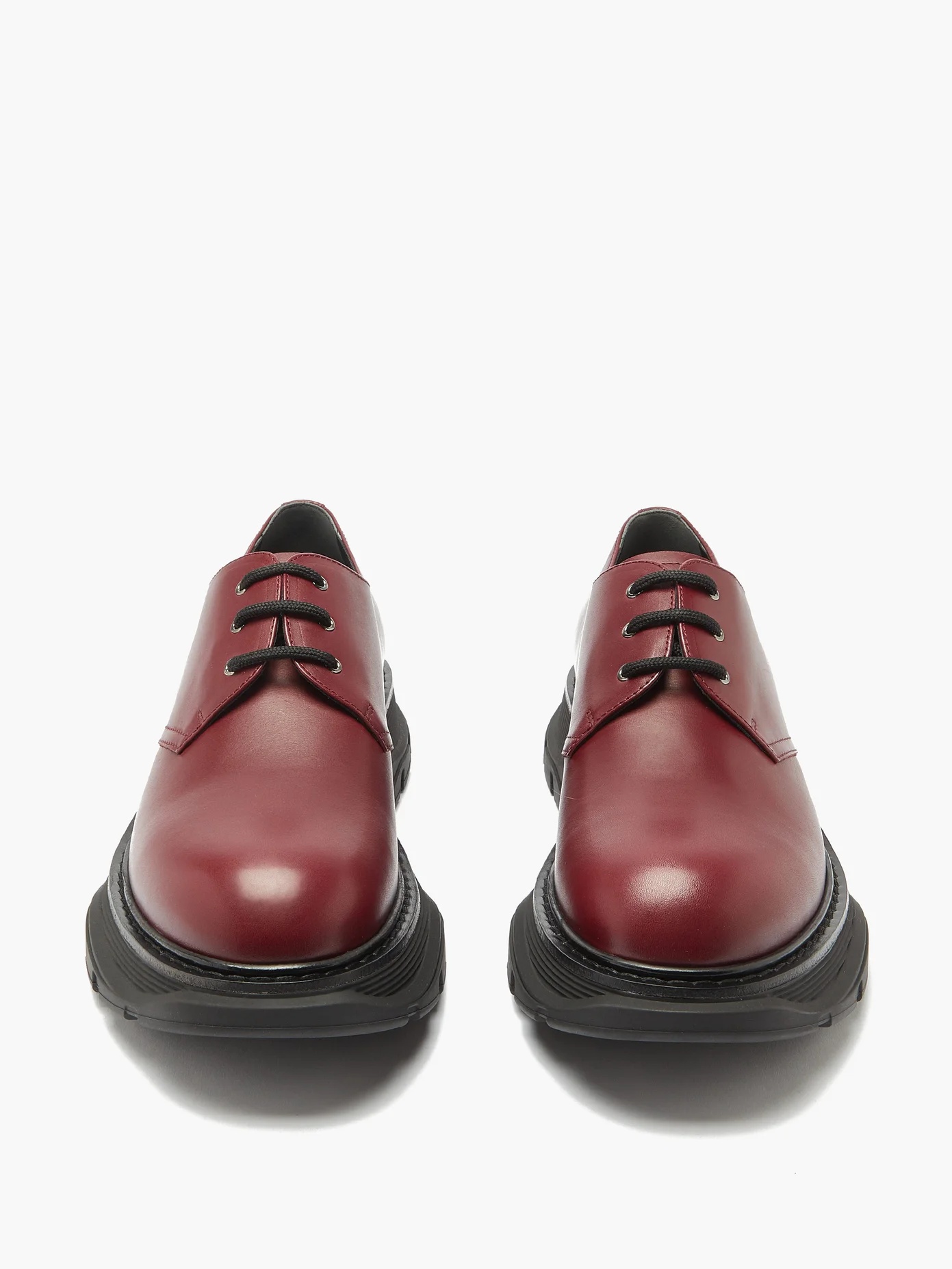 Exaggerated-sole leather derby shoes - 5