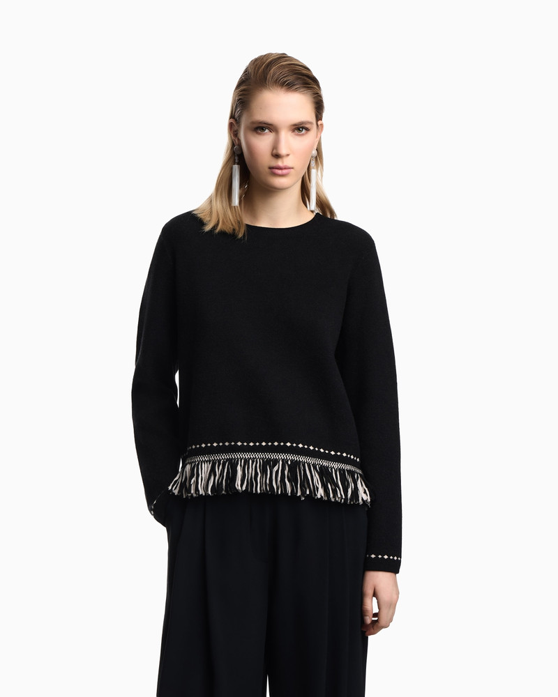 EMPORIO ARMANI JUMPER WITH FRINGED HEM outlook
