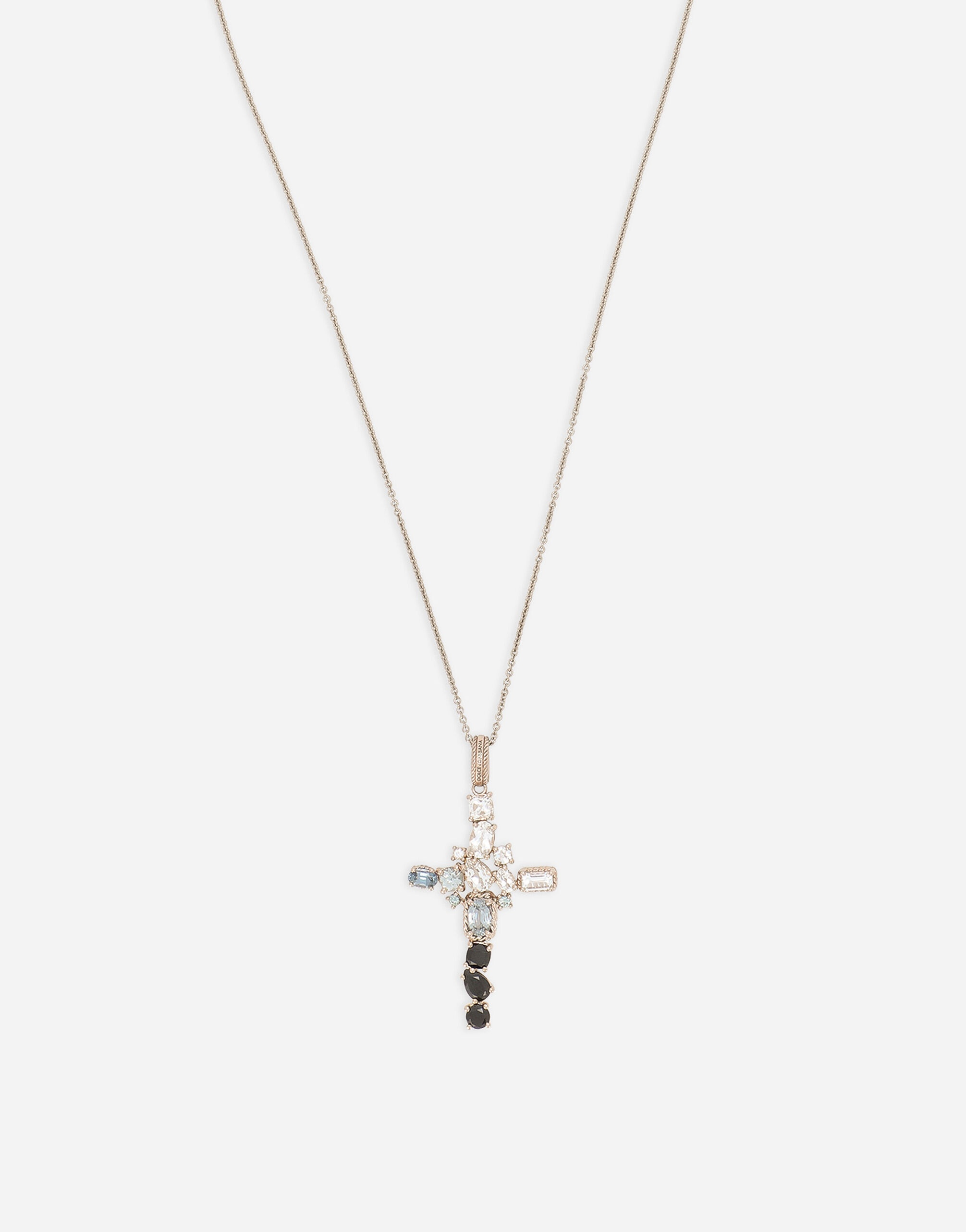 Rainbow Monochrome Pendant 18-carat white gold, colorless topazes and gray and black spinels - 3