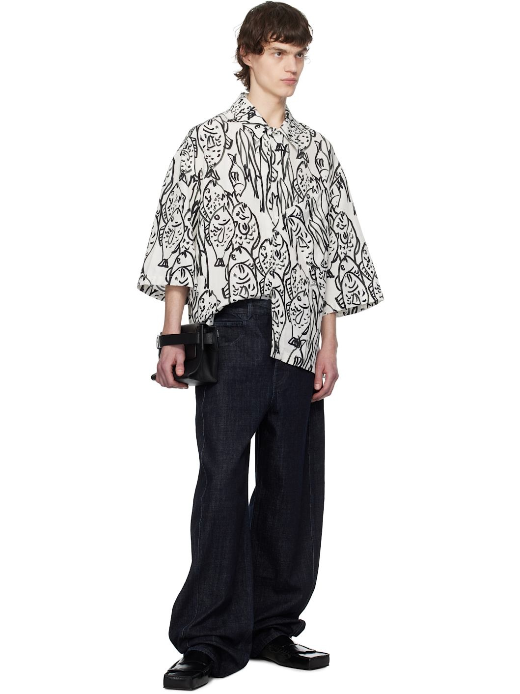 White & Black La Croisière 'The Aloe' Shirt - 4
