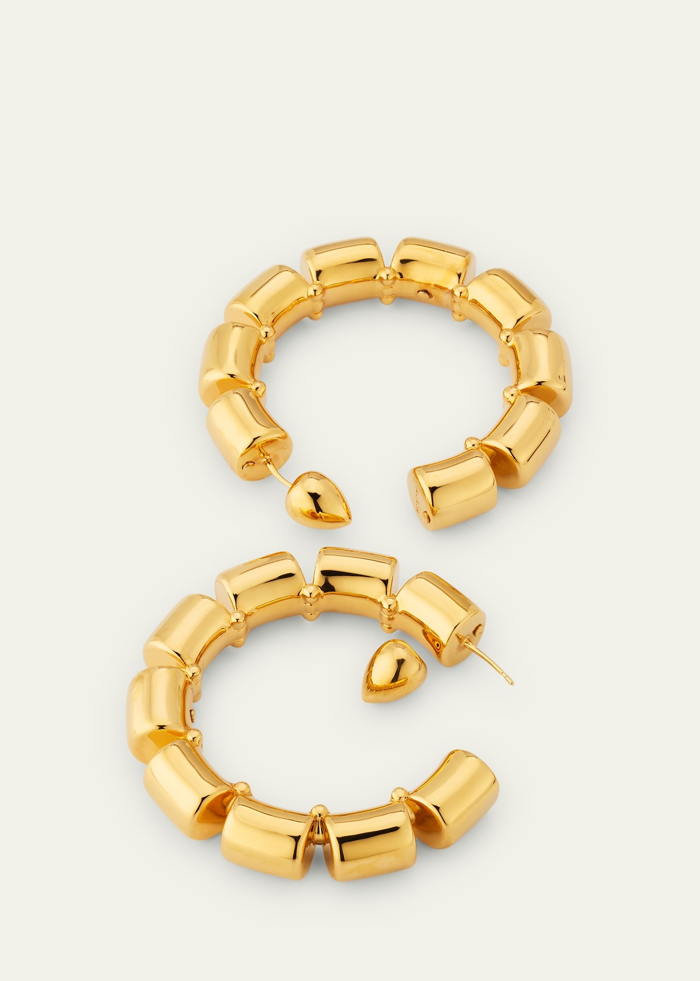 Goldtone Coil Hoop Earrings - 4
