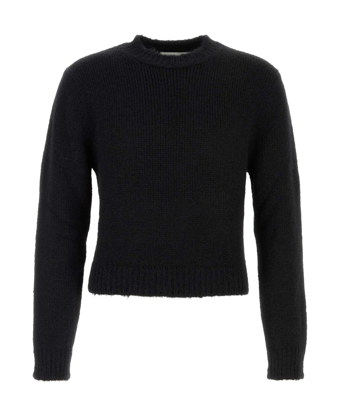Black Alpaca Blend Sweater - 1